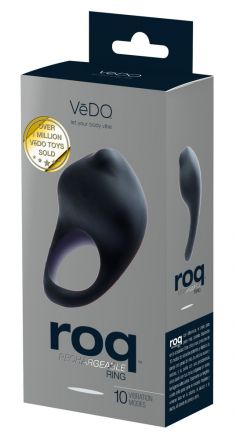 Черное виброкольцо Roq VeDo