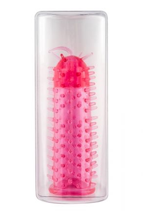 Розовая насадка на пенис с усиками модель МС01030026