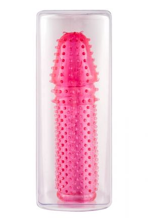 Розовая насадка на пенис с точечками модель МС01030029