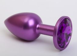 Анальная пробка Purple Small с фиолетовым стразом