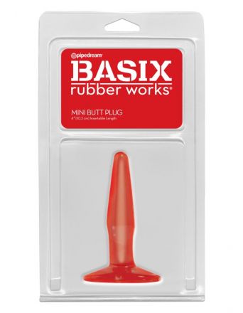 Анальная пробка Basix Rubber Works Mini Red
