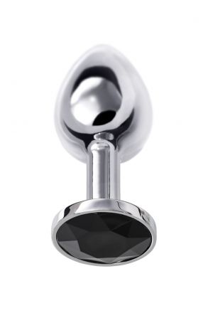 Анальная втулка Silver Small с черным кристаллом
