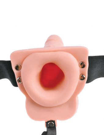 Фаллопротез 6 Hollow Rechargeable Strap-On with Remote Flesh