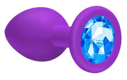 Анальная пробка Cutie Large Purple Blue Crystall