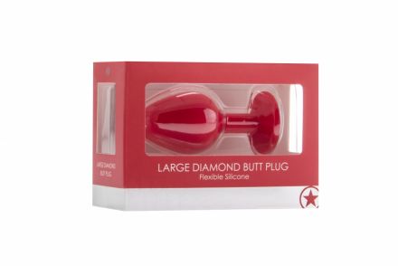 Анальная пробка Large Diamond Butt Plug Red