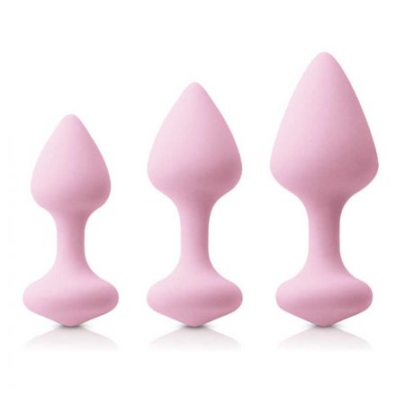 Набор анальных пробок Inya Triple Kiss Trainer Kit Pink